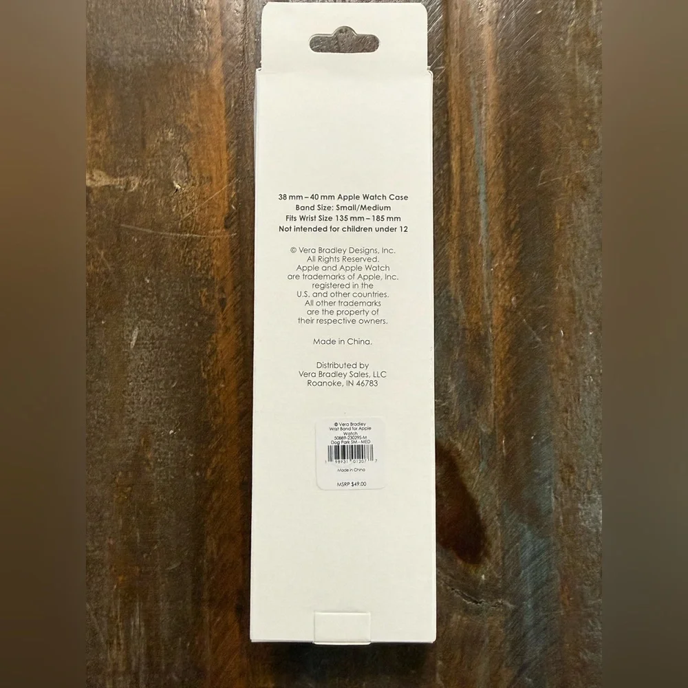 Vera Bradley 38mm 40mm Apple Watch Band Dog Park NWT